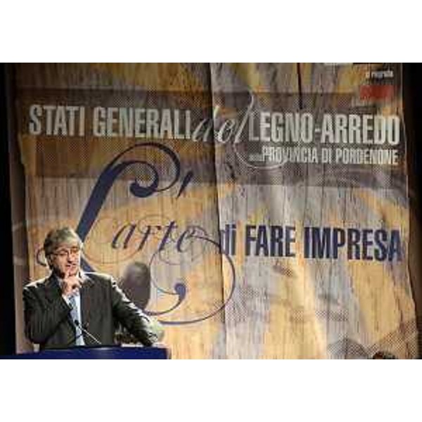 Renzo Tondo (Presidente Friuli Venezia Giulia) interviene agli Stati generali del Legno/Arredo della provincia di Pordenone. (Pordenone 24/09/12)