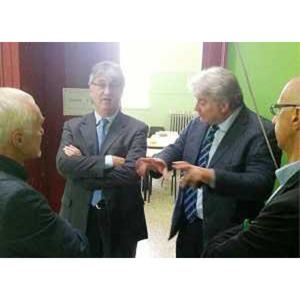 Renzo Tondo (Presidente Friuli Venezia Giulia) ed Elio De Anna (Assessore regionale Cultura) in sopralluogo alla scuola elementare "Duca d'Aosta". (Cordenons 24/09/12)
