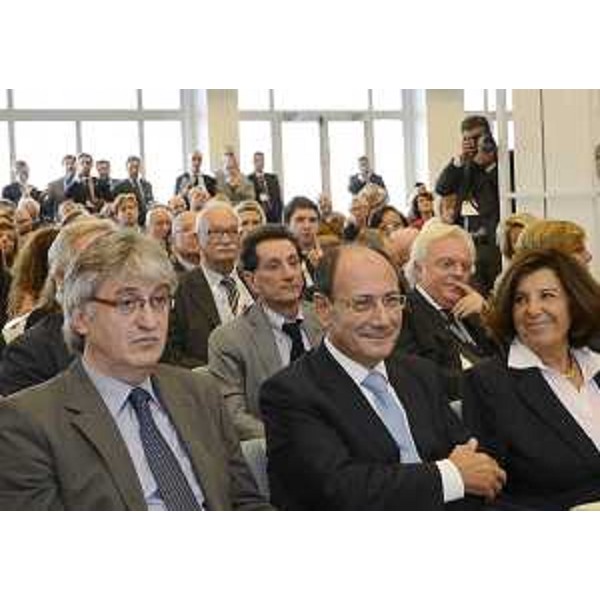 Renzo Tondo (Presidente Friuli Venezia Giulia), Renato Schifani (Presidente Senato) e Paola Severino (Ministro Giustizia) al XIV Congresso ordinario "Il progetto dei penalisti per la giustizia", alla Stazione Marittima. (Trieste 28/09/12)
