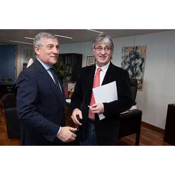 Antonio Tajani (Vicepresidente Commissione europea e responsabile Industria ed Imprenditoria) e Renzo Tondo (Presidente Friuli Venezia Giulia). (Bruxelles 10/10/12)