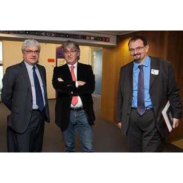 Antonio Cancian (Europarlamentare), Renzo Tondo (Presidente Friuli Venezia Giulia) e Giorgio Carbonara (Portavoce Presidente FVG). (Bruxelles 10/10/12)