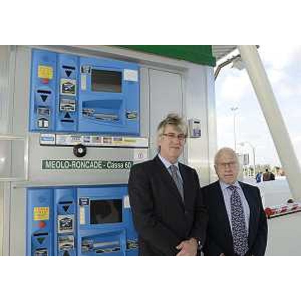 Renzo Tondo (Presidente Friuli Venezia Giulia) ed Emilio Terpin (Presidente Autovie Venete) all'inaugurazione del nuovo casello di Meolo (VE) sulla A4. (Meolo 16/10/12)