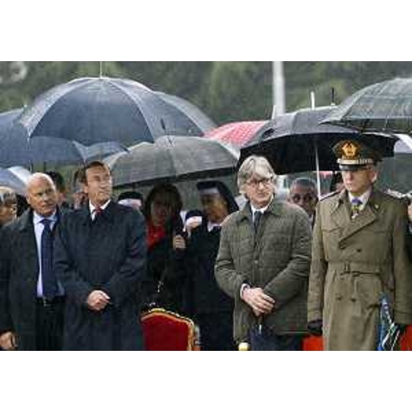 Gianfranco Fini (Presidente Camera deputati), Renzo Tondo (Presidente Friuli Venezia Giulia) e Claudio Graziano (Capo di Stato maggiore Esercito) alla celebrazione della Festa dell'Unità Nazionale e delle Forze Armate. (Sacrario di Redipuglia 04/11/12)