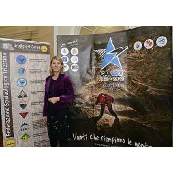 Federica Seganti (Assessore regionale Attività produttive) alla presentazione dell'iniziativa "Grotte del Carso. Tesori da svelare". (Trieste 08/11/12)