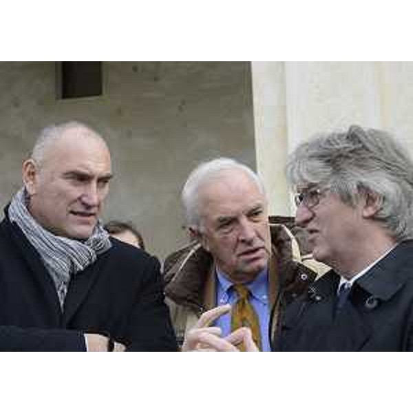 Maurizio Franz (Presidente Consiglio regionale), Enzo Cainero (Commissario Azienda speciale Villa Manin) e Renzo Tondo (Presidente Friuli Venezia Giulia) all'inaugurazione di "Natale in Villa". (Villa Manin di Passariano 07/12/12)