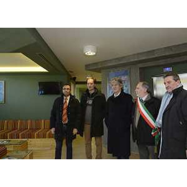 Stefano Mazzolini (Presidente Promotur), Luca Ciriani (Vicepresidente FVG), Renzo Tondo (Presidente Friuli Venezia Giulia), Carlo Tassan Viol (Assessore Turismo Comune Aviano) e Franco Pessot (Consigliere Promotur) all'hotel "1301 Inn", realizzato da Promotur al posto della vecchia Foresteria. (Piancavallo 22/12/12)