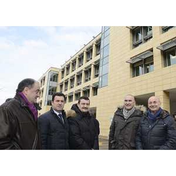 R.Molinaro (Assessore regionale Università e Ricerca), F.Iacop e R.Asquini (Consiglieri regionali), M.Franz (Presidente Consiglio regionale) e D.Galasso (Consigliere regionale) all'inaugurazione dei nuovi spazi dell'Ospedale Santa Maria della Misericordia. (Udine 11/01/13)