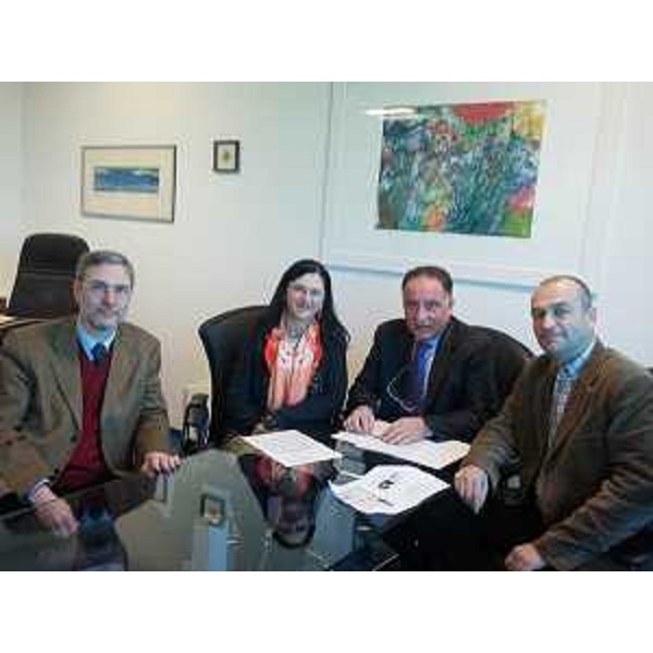 Claudio Cressati e Marina Brollo (Università Udine), Giuseppe Napoli (Vicedirettore regionale Cultura), Marco Stolfo (Dipartimento Scienze giuridiche UniUD). (Udine 14/01/13)