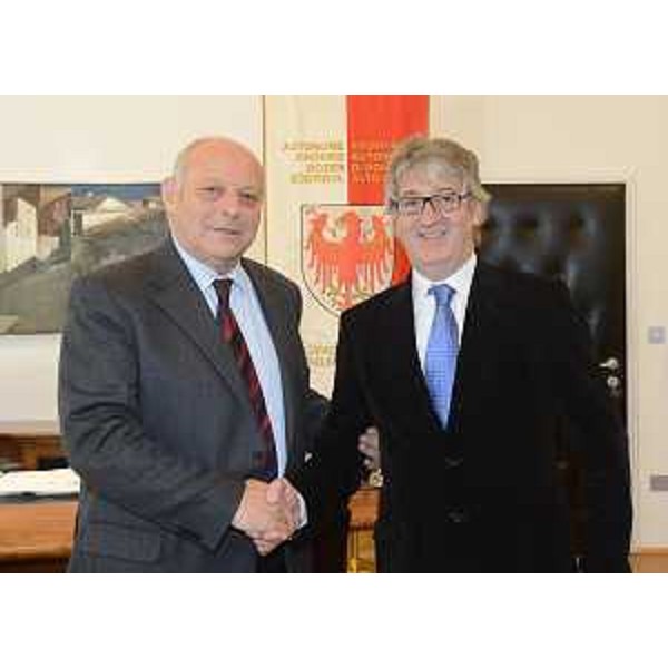 Luis Durnwalder (Presidente Provincia autonoma di Bolzano - Alto Adige) e Renzo Tondo (Presidente Friuli Venezia Giulia). (Bolzano 29/01/13)