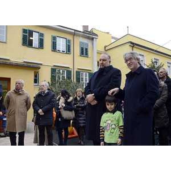 Roberto Cosolini (Sindaco Trieste) e Renzo Tondo (Presidente Friuli Venezia Giulia) all'inaugurazione della rinnovata casa d'accoglienza della Fondazione Luchetta Ota D'Angelo Hrovatin, in via Valussi. (Trieste 30/01/13)