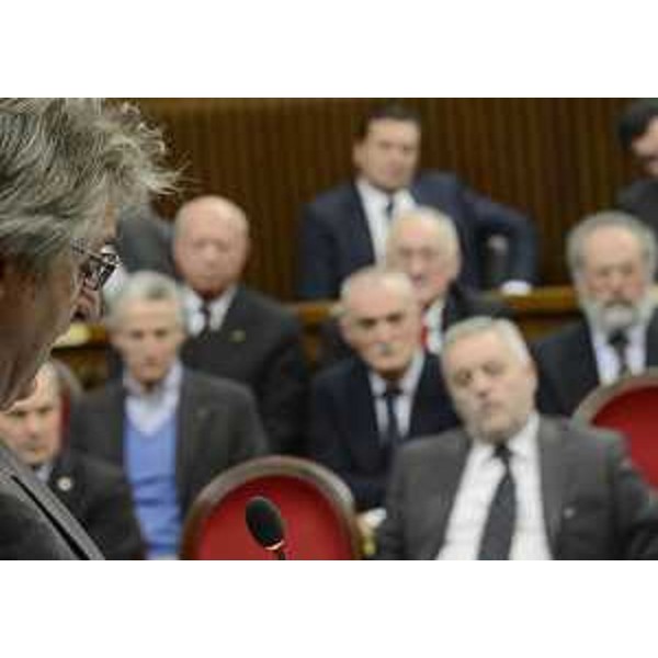 Renzo Tondo (Presidente Friuli Venezia Giulia) interviene nella seduta celebrativa per il 50° anniversario della promulgazione dello Statuto di Autonomia della Regione Friuli Venezia Giulia, in Consiglio regionale. (Trieste 31/01/13)