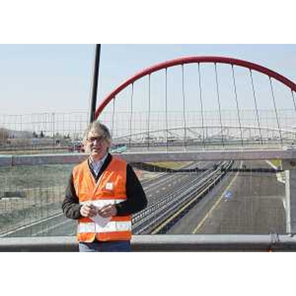 Renzo Tondo (Presidente Friuli Venezia Giulia) nel corso del sopralluogo ai lavori in corso sul raccordo autostradale Villesse-Gorizia. (Gorizia 28/02/13)