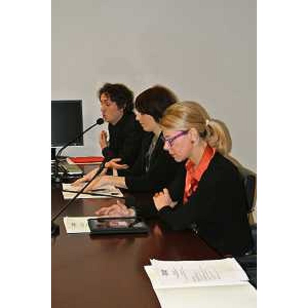 Federica Seganti (Assessore regionale Attività produttive) alla presentazione della nuova App "FVG Film Locations - Itinerari cineturistici in Friuli Venezia Giulia", nella sede della Regione. (Trieste 05/03/13)