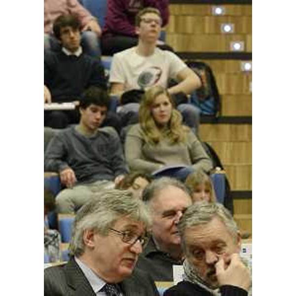 Renzo Tondo (Presidente Friuli Venezia Giulia) e Vanni Lenna (Senatore) al convegno "La Specialità del Friuli Venezia Giulia a 50 anni dalla nascita dello Statuto", nell'Auditorium regionale. (Udine 08/03/13)