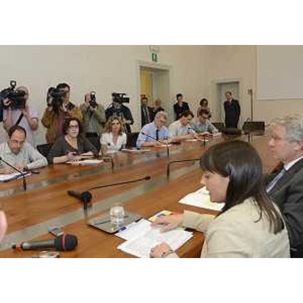 Debora Serracchiani (Presidente Friuli Venezia Giulia) durante la conferenza stampa di annuncio della composizione della Giunta regionale del Friuli Venezia Giulia. (Trieste 03/05/13)