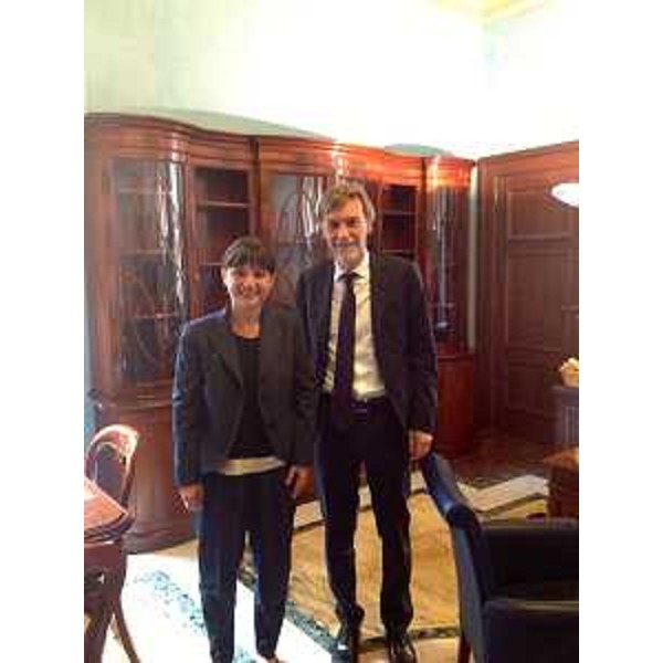 Debora Serracchiani (Presidente Friuli Venezia Giulia) e Graziano Delrio (Ministro Affari regionali e Autonomie). (Roma 16/05/13)