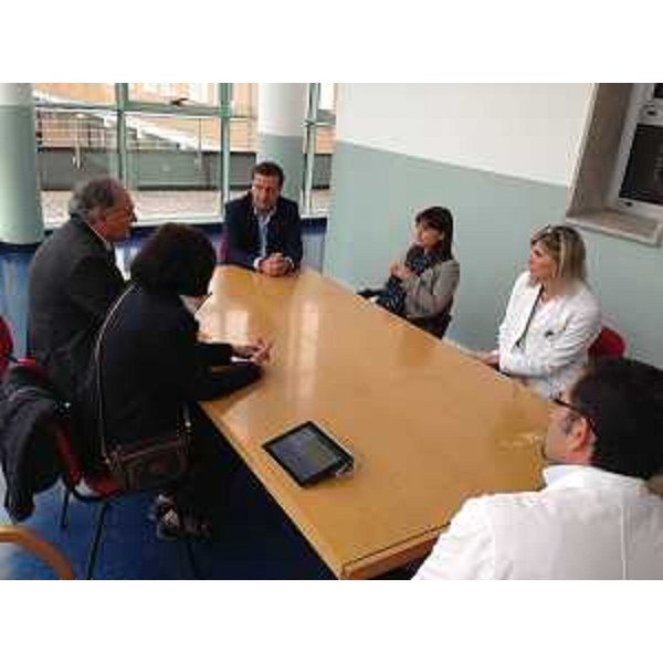 Debora Serracchiani (Presidente Friuli Venezia Giulia), Beppino Colle (Direttore generale ASS "Alto Friuli") ed Enzo Marsilio (Consigliere regionale) in ospedale. (Tolmezzo 02/06/13)