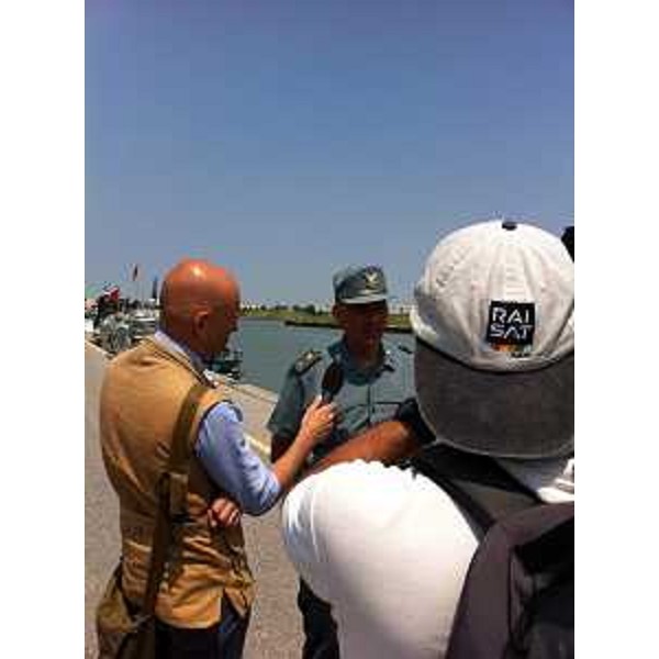 Intervista durante le riprese del servizio dedicato alla riviera friulana per la rubrica "Sì Viaggiare" di RAI 2. Foto CFR-Corpo Forestale Regionale (Giugno 2013)