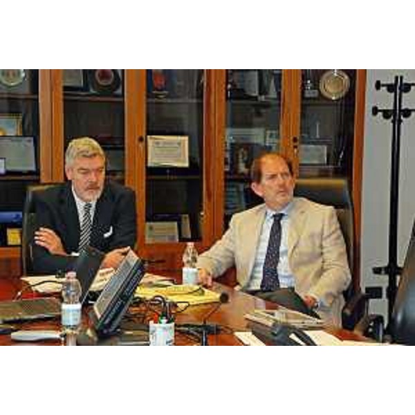 Paolo Panontin (Assessore Protezione civile FVG) e Alberto Pacher (Presidente Provincia autonoma Trento). (Palmanova 12/06/13)