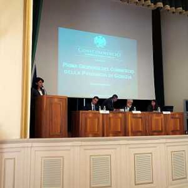 Mariagrazia Santoro (Assessore regionale Pianificazione territoriale e Lavori pubblici) interviene alla prima giornata del commercio della Città di Gorizia. (Gorizia 04/07/13)