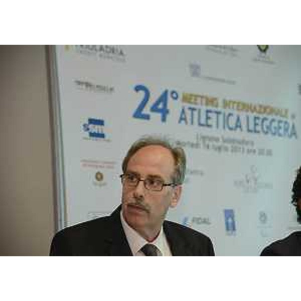 Gianni Torrenti (assessore regionale Cultura, Sport e Relazioni internazionali) alla presentazione del 24° Meeting internazionale di atletica leggera. (Udine, 08/07/13)