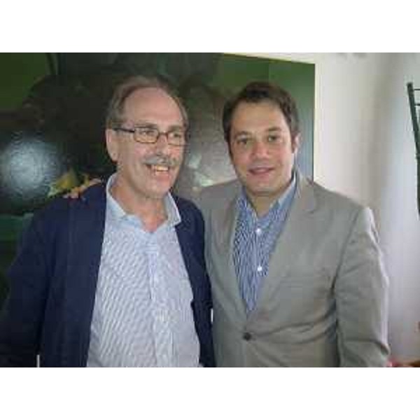 Gianni Torrenti (assessore regionale Cultura, Sport e Relazioni internazionali) con Matej Arcon (Sindaco di Nova Gorica). (Nova Gorica 10/07/13)