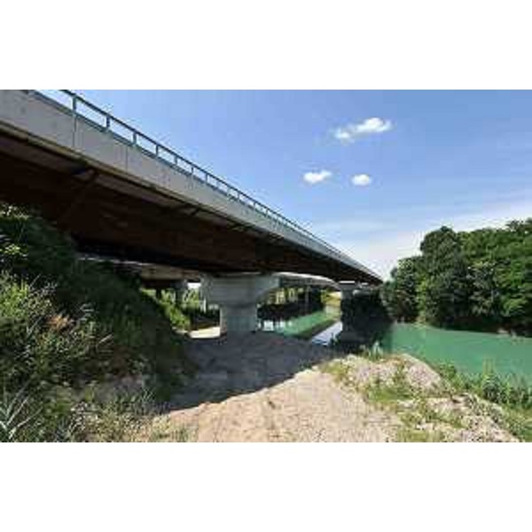 Lavori del nuovo viadotto sul Piave, primo lotto della terza corsia dell'A4. (Cessalto 29/06/13)