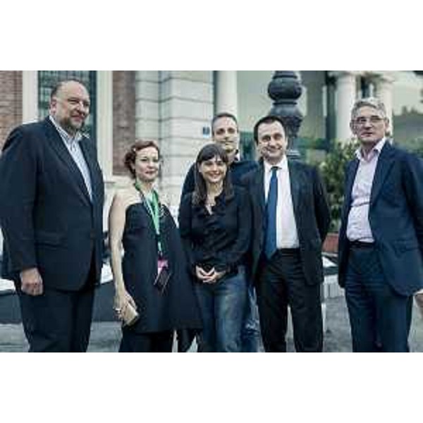 R.Cosolini (Sindaco Trieste), B.Franchin (Direttrice ITS), D.Serracchiani (Presidente Friuli Venezia Giulia) ed E.Rosato (Deputato) alla XII edizione di ITS- International Talent Support, al Salone degli Incanti (ex Pescheria). (Trieste 13/07/13)