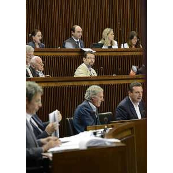 L'Aula del Consiglio regionale del FVG durante l'esame delle variazioni di Bilancio. (Trieste 18/07/13)
