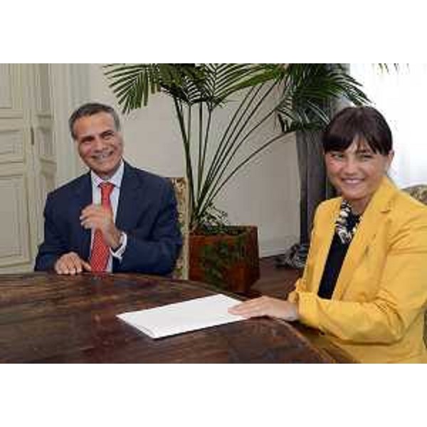Giorgio Marrapodi (Ambasciatore d'Italia a Vienna) e Debora Serracchiani (Presidente Friuli Venezia Giulia). (Trieste 23/07/13)