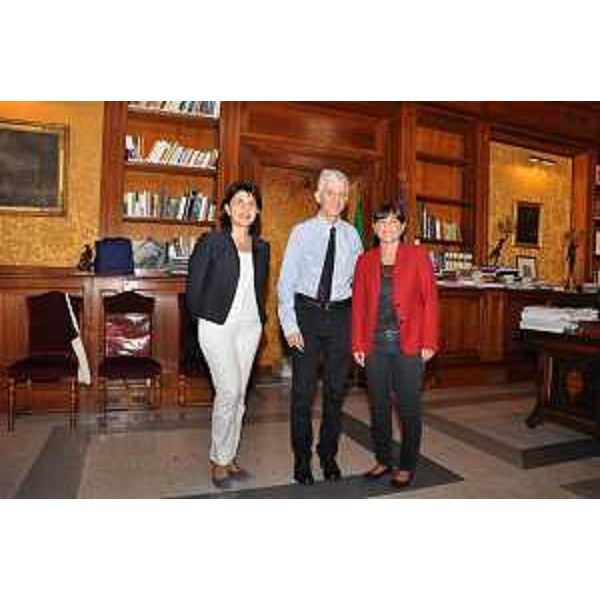 Mariagrazia Santoro (Assessore regionale Infrastrutture, Mobilità, Pianificazione territoriale, Lavori pubblici), Massimo Bray (Ministro Beni e Attività culturali e Turismo) e Debora Serracchiani (Presidente Friuli Venezia Giulia). (Roma 25/07/13)