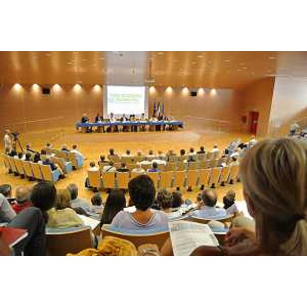 Auditorium della sede regionale nel corso del confronto tra amministratori regionali e degli Enti locali sul Patto di stabilità e sul Decreto "Fare". (Udine 29/07/13)