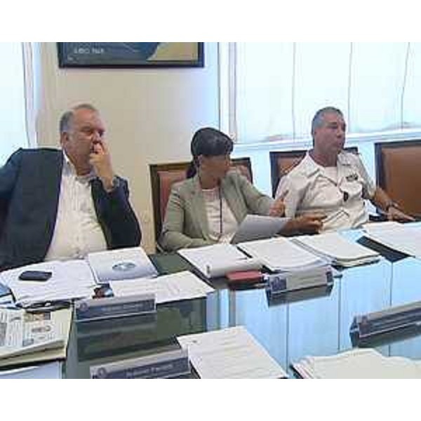Debora Serracchiani (Presidente Friuli Venezia Giulia) alla riunione del Comitato portuale, con Roberto Cosolini (Sindaco Trieste). (Trieste 26/07/13)