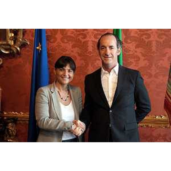 Debora Serracchiani (Presidente Friuli Venezia Giulia) con Luca Zaia (Presidente Veneto). (Venezia, 08/08/13)