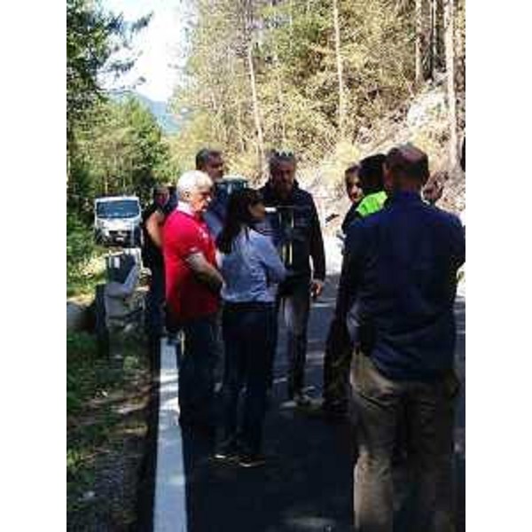 Debora Serracchiani (Presidente Friuli Venezia Giulia) durante il sopralluogo alle zone della Val Canale-Canal del Ferro. (Val Canale, 11/08/13)