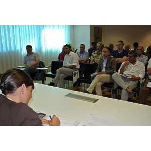 Debora Serracchiani (Presidente Friuli Venezia Giulia) durante l’incontro sull’Alta Velocità/Alta Capacità ferroviaria. (Udine. 12/08/13)