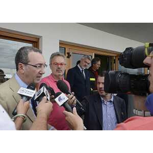 Sergio Bolzonello (Vicepresidente FVG e assessore regionale Risorse forestali) dopo la conferenza stampa sull'emergenza incendi boschivi in FVG, tenuta nella Sede della Protezione civile. (Palmanova 28/08/13)