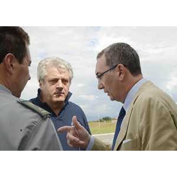 Guglielmo Berlasso (Direttore Protezione civile FVG) e Sergio Bolzonello (Vicepresidente FVG e assessore regionale Risorse forestali). (Palmanova 28/08/13)