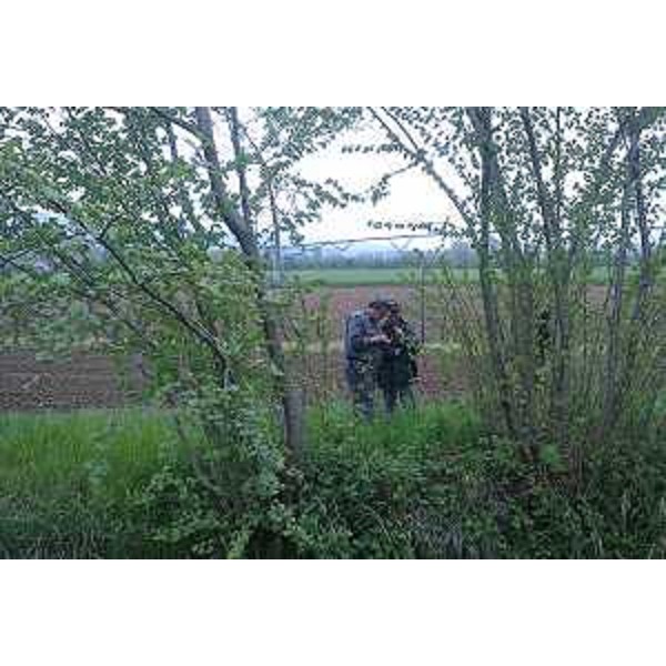 Personale del CFR-Corpo Forestale Regionale durante una verifica del rispetto delle leggi riguardanti l'attività di pesca in acqua dolce nei corsi d'acqua del FVG. (Attimis 28/08/13)