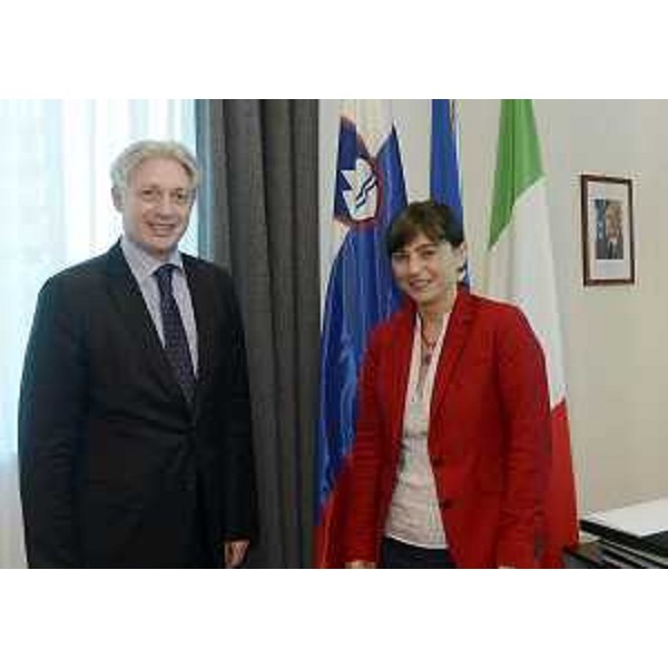 Iztok Mirošič (Ambasciatore di Slovenia a Roma) e Debora Serracchiani (Presidente Friuli Venezia Giulia). (Udine 30/08/13)