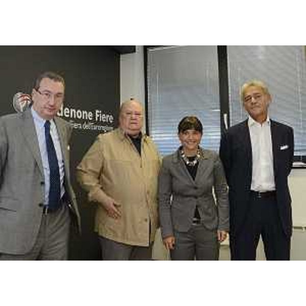 Sergio Bolzonello (Vicepresidente FVG e assessore regionale Attività produttive), Alvaro Cardin (Presidente Pordenone Fiere), Debora Serracchiani (Presidente Friuli Venezia Giulia) e Pietro Piccinetti (Amministratore delegato Pordenone Fiere). (Pordenone 03/09/13)