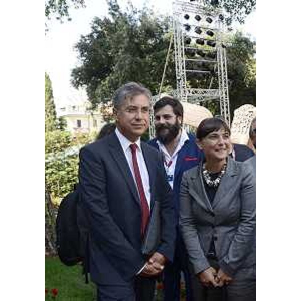 Francesco Peroni (Assessore regionale Finanze FVG), Matteo Oleotto (Regista) e Debora Serracchiani (Presidente Friuli Venezia Giulia) alla proiezione di "Zoran, il mio nipote scemo". (Venezia Lido 03/09/13)