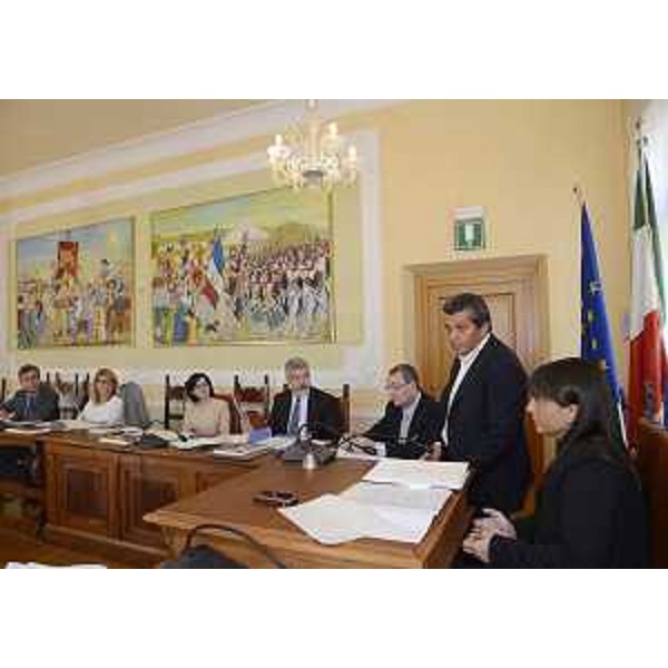 Francesco Martines (Sindaco Palmanova) accoglie Debora Serracchiani (Presidente Friuli Venezia Giulia) e la Giunta regionale in Municipio. (Palmanova 06/09/13)