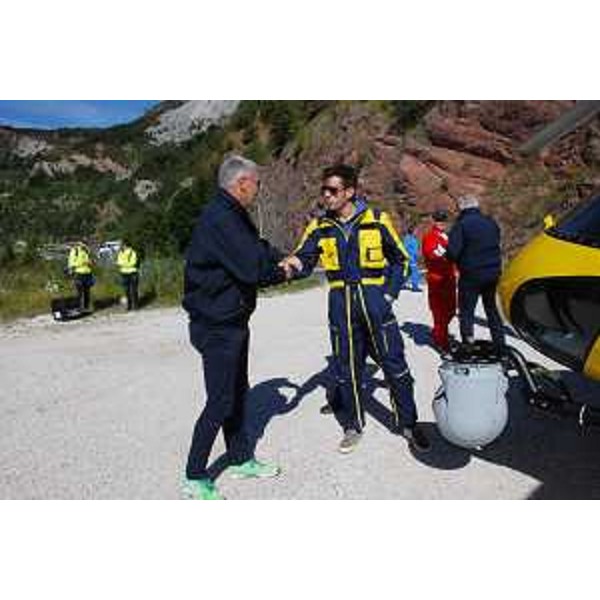 Paolo Panontin (Assessore regionale Protezione civile) durante la giornata di esercitazione voluta dalla Regione Veneto in occasione del cinquantennale della tragedia del Vajont. (14/09/13)