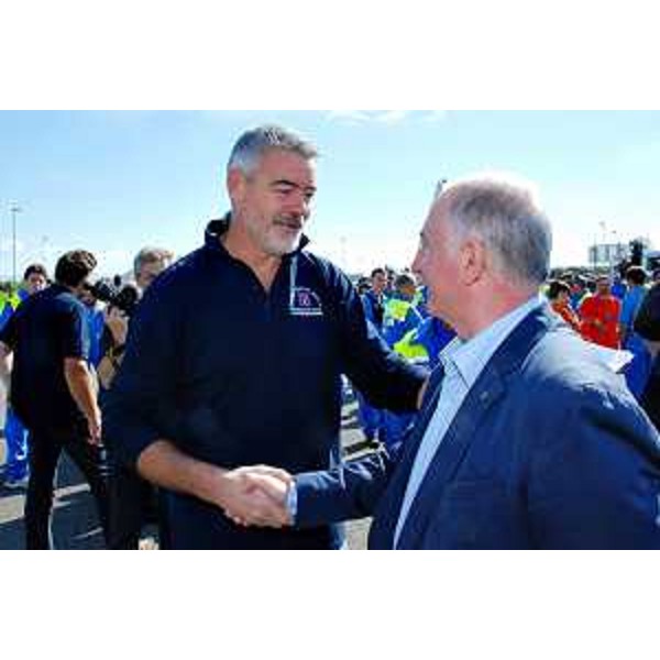 Paolo Panontin (Assessore regionale Protezione civile) e Tolomeo Litterio (Direttore regionale Vigili del Fuoco FVG). (Palmanova 21/09/13)