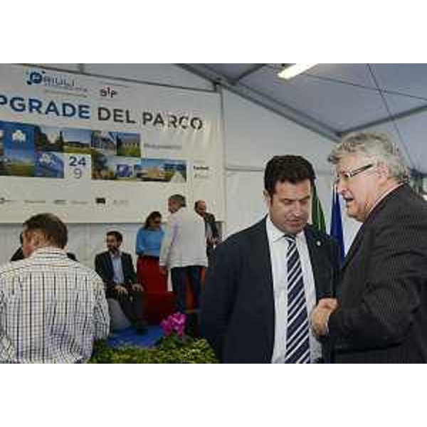 Franco Iacop (Presidente Consiglio regionale) e Alberto Felice De Toni (Rettore Università Udine) all'inaugurazione di nuovi edifici nel Parco scientifico e tecnologico Luigi Danieli. (Udine 24/09/13)