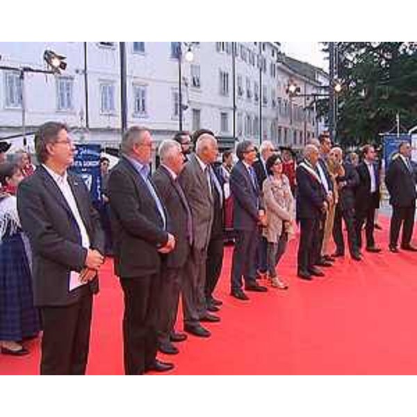 Sara Vito (Assessore regionale Ambiente) ed Ettore Romoli (Sindaco Gorizia) all'inaugurazione della decima edizione di "Gusti di Frontiera". (Gorizia 26/09/13)