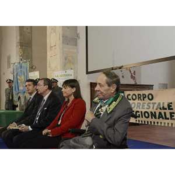 Stefano Balloch (Sindaco Cividale), Sergio Bolzonello (Vicepresidente FVG e assessore regionale Risorse forestali), Debora Serracchiani (Presidente Friuli Venezia Giulia) e Giovanni De Santis (Presidente ANFOR-Associazione Nazionale Forestali) al 69° Raduno nazionale dei Forestali. (Cividale del Friuli 29/09/13)