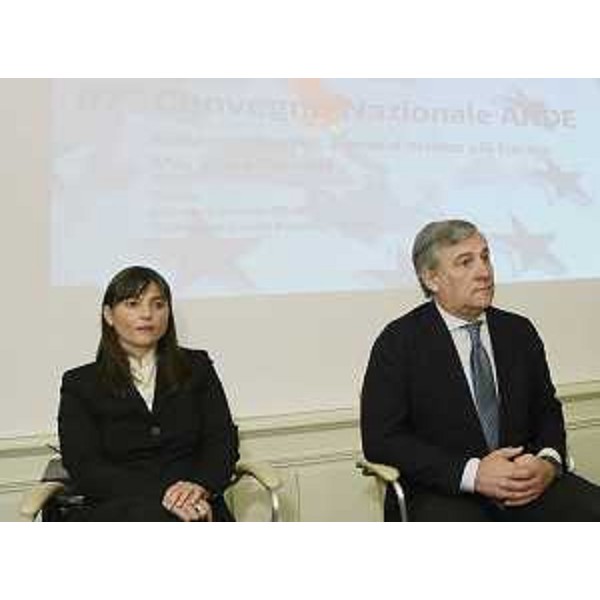 Debora Serracchiani (Presidente Friuli Venezia Giulia) e Antonio Tajani (Vicepresidente Commissione europea e commissario europeo Industria e Imprenditoria) al 67° Congresso nazionale dell'ANDE-Associazione Nazionale Donne Elettrici al Savoia Excelsior Palace. (Trieste 05/10/13)