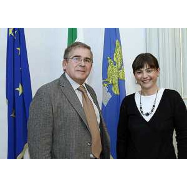 Alfredo Lener (Presidente Corte dei Conti - Sezione giurisdizionale FVG) e Debora Serracchiani (Presidente Friuli Venezia Giulia). (Trieste 15/10/13)
